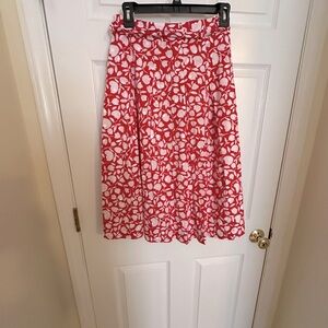 Talbots red and white skirt size 10P